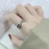 Anillo de plata de ley s925 diseño de nicho femenino INS moderno celebridad de internet Anillo para dedo índice abierto personalidad simple retro desgastado