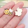 Accesorios para Joyería DIY Colgante de Abeja de Dibujos Animados Panal Girasol Llavero Collar Pulsera Encanto de Aleación