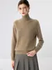 Nueva colección de otoño e invierno: suéter de cachemira pura para mujer, prenda de alta calidad, diseño de cuello alto, capa interior cálida, capa base elegante y versátil