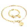 Conjunto de pulsera y collar con diseño de árbol de Navidad para mujer, de acero de titanio y perla, estilo europeo y americano, con nuevo estilo frío y moderno.