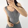 Nuevo Estilo de Verano 2024 Estilo Europeo y Americano Chaleco de Encaje con Empalme Falso de Dos Piezas, Ajuste Femenino Delgado Ropa Exterior de Aspecto Adelgazante Cinturón de Tirantes