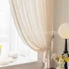 Hilo de Hilo de Espejo Crema Cortina de Hilo Aislante del Calor para el Sol Cortina Transmisora de Luz e Impermeable Toldo para Ventana de Bahía Balcón Sala de Estar Shaoxing