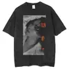 2025 Nova Estação de Exportação Independente Camiseta com Estampa de Retrato de Cantor de Grupo de Hip-Hop Solta e Confortável Verão Uni
