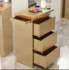 Mostrador de Herramientas para Barbería, Gabinete de Acero Inoxidable de Doble Cara para Salón de Peluquería, Almacenamiento con Cajones y Estante para Secadoras