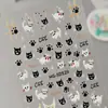 Adesivos de Arte para Unhas de Gatinho Preto Fofo 5D Em relevo Tridimensional Versátil Estampa de Patinha de Gato Fofa Adesivos para Unhas DIY Modelo Hg