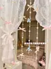 Linda Cortina de Cuentas Soñadora con Lazo para Ventana Saliente, Sala de Estar, Dormitorio, Cortina de Puerta, Decoración de Ambiente, Transformación de Cortina DIY