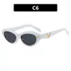 Gafas de Sol Ovaladas con Montura Pequeña en Forma de V, Gafas de Sol Personalizadas para Mujer, Moda Europea y Americana de Alta Gama, Gafas de Sol Versátiles