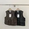 Guangzhou Treze Fileiras marca sum*! Mercadorias de alta qualidade. Colete de bolso curto de couro estilo retrô americano outono/inverno 2026