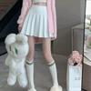 Saia Plissada Marrom Plus Size Feminina Outono e Inverno 2023 Nova Cintura Alta Slim Plissada Estilo Preppy A-Line