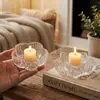 Suporte de Velas Moderno Minimalista de Vidro de Cristal Transparente Decoração de Mesa Jantar à Luz de Velas Dia dos Namorados Hotel Casamento Festa de Aniversário