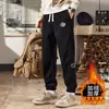 Pantalones de hombre 2025 nuevo otoño e invierno pana jogger casual forro polar engrosado hombres retazos deportivos
