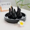 Botella de Perfume, Recipiente para Aceites Esenciales, Cuenco para Aceites Esenciales, Botella de Aceite Esencial con Forma de Hoja, Bandeja de Madera, Herramientas de Masaje para Spa, para Uso en Salones de Belleza