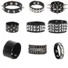 Pulseira Suit de Rebites Sexy Punk Street Nightclub Europeia e Americana Pulseira de Casal Couro PU Pulseira Joia