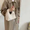 Bolsa minimalista moderna 2026 outono modelo novo estiloso e único para mulheres, bolsa de camurça plissada de alta estética bolsa nuvem para mulheres
