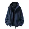 Chaqueta de montaña tres en uno para hombre, cortavientos e impermeable, con forro polar, conjunto de dos piezas desmontable cálido para otoño e invierno para mujer