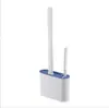 Set de Escobilla de Baño de Mango Largo Dividido de TPR con Soporte de Pared para Baño Doméstico Escobilla de Baño Lavable Cepillo para Limpiar Espacios