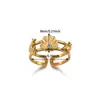 Anillo Estilo Medieval Lujo Ligero Acero de Titanio Piedra Natural Acero Inoxidable Geométrico Circonita Perla Flor Concha Anillo Dropshipping