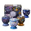 Dropshipping Internacional Taça Vela Perfumada com Flores Secas Caixa de Presente Lata de Metal Fragrância Decoração de Casa Lembrança de Casamento Presente
