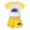 Traje de verano para niño 2023 nuevo algodón de dibujos animados manga corta pantalones cortos delgado conjunto de dos piezas de una generación de cabello