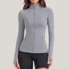 Vestuário atlético e de fitness europeu e americano transfronteiriço, jaqueta com zíper, exportação russa, blusa de manga comprida para yoga e corrida outono/inverno