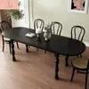 Mesa de Comedor de Madera Maciza Estilo Lujo Ligero de Segunda Mano para Apartamentos Pequeños, Mesa de Comedor de Madera Maciza Ovalada Semicircular de Diseñador Montada en la Pared