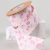 Tingimento Tie-dye Estampa de Flor de Hibisco Fita de Chiffon Laço DIY Acessórios de Cabelo Material Embalagem de Flor Fita Floral Dentada