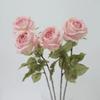Flor Artificial Rosa com Borda de Borracha Retrô de Alto Valor Decoração de Mesa de Sala de Estar Flor Falsa Decoração de Armário de TV Adereços para Fotos