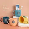 Puesto de mayoreo departamento de tienda de ropa vaso de plástico para lavar conveniente para el hogar baño vaso para cepillo de dientes supermercado vaso para cepillo de dientes vaso de plástico para cepillo de dientes