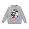 Otoño e invierno estilo japonés marca de moda cabeza de simio estampado de dibujos animados unisex joven suéter sudadera holgada venta al por mayor y dropshipping