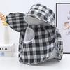 Chapéu xale de aba larga estilo coreano feminino para primavera e verão, chapéu para colheita de chá, chapéu de sol de rede respirável para ciclismo, trabalho agrícola seco, chapéu de sol