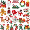 Parche Bordado Rosa Navideño Hombre de Jengibre Parche Termoadhesivo Insignia Bordada por Computadora Mochila Zapatos Sombreros Decoración Festiva