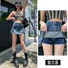 Culottes vaqueros caqui de cintura alta con abertura para mujer verano 2023 nuevo diseño adelgazantes línea A shorts de trabajo