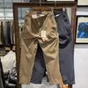 Calças casuais finas de primavera e verão masculinas estilo americano retrô textura de xadrez escuro secagem rápida calças casuais da moda calças retas pequenas