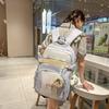 Mochila Versátil de Estilo Fresco para Niña Joven, Bolso Escolar Estético de Alto Valor Japonés para Niñas, Mochila Coreana Estilo Ins con Bloques de Color para Estudiantes de Secundaria