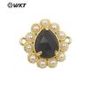 WT-PC008 exportación color popular gema en forma de gota borde de perla colgante pequeño exquisito DIY decoración de ropa