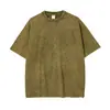 Camiseta Lavada Teñida con Cera de Copos de Nieve Primavera/Verano 2026 Marca Trendy Vintage Personalizada Camiseta de Manga Corta Fabricante Personalizado
