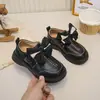 Mocasines para Niñas 2026 Nuevo Modelo Moño Velcro Zapatos Pequeños de Cuero para Niños Zapatos de Princesa de Otoño Planos de Suela Suave