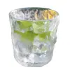 Vaso de vidrio con patrón de glaciar, con tapa, cuchara y asa, taza de té de alta gama para uso doméstico de verano para mujer, taza de café, estilo ins