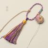 Pieza de Mango Trenzado Hecha a Mano Cuerda Borla de Algodón Color Calabaza Pequeña Colgante Estilo Étnico DIY Accesorios para Bolsos