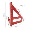 Regla triangular extendida de aleación de aluminio para carpintería, regla de ángulo métrico, herramienta de medición de marcado y posicionamiento para carpintería