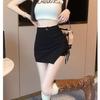 Saia Evasê para Mulheres, Novo Estilo de Verão, Design com Cordão, Saia Evasê Petite, Saia Curta Bodycon Sexy Hot Girl Japonesa e Coreana