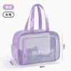 Bolsa de Higiene Pessoal com Separação Úmida e Seca, Bolsa Transparente à Prova d'Água para Banho e Natação, Bolsa de Armazenamento de Maquiagem para Viagem de Negócios, Estilo Tendência Nacional