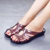 Chinelos de cristal Flat Transparent Home Sandálias femininas ao ar livre sandálias antiderrapantes para idosos escorregadores internos