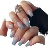 PD-340 azul ballet flash uñas postizas elegantes florecientes transfronterizas para llevar uña uña pegatinas 24 uñas al por mayor