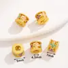 Nuevo Estilo Chino Chapado en Cobre Oro Real Separador de Cuentas Gotas de Aceite Colgante Geométrico Dorado Antiguo Charm para Pulsera Accesorios de Joyería DIY