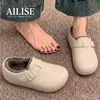 Chinelos de Algodão Birkenstock Femininos 2026 Novo Estilo Inverno Interno Solado Grosso Antiderrapante Impermeável Quente Pelúcia Algodão Sapatos Uso Externo