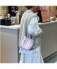 Bolsa de Huevo a Cuadros Nueva de Primavera Linda Ovalada para Mujer Bolso Mensajero Móvil Bolso de Hombro Retro Versátil de Gran Capacidad