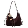 Bolso Tote Retro Esmerilado de Gran Capacidad para Mujer 2025 Otoño Simple Diario Multifuncional Mochila Cruzada para Viajar