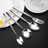 Cuchara Redonda con Mango Cuadrado de Acero Inoxidable 304, Cuchara Puntiaguda, Cuchara de Postre, Cuchara de Arroz Creativa para Niños, Se Puede Grabar con Láser con Logo, Venta al por Mayor desde el Fabricante