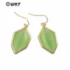 WT-E740 color Piedra Ojo de Gato hexagonal pendientes de gancho pequeños pendientes de ropa lisa para todo tipo de atuendo